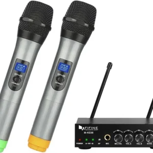 FIFINE UHF Dual Channel Wireless Handheld Karaoke Microphone System